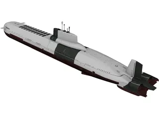 Typhoon-class Submarine 3D Model preview