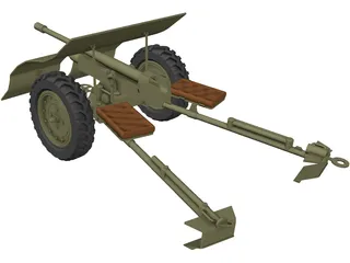 Bofors wz36 Antitank Gun 3D Model preview
