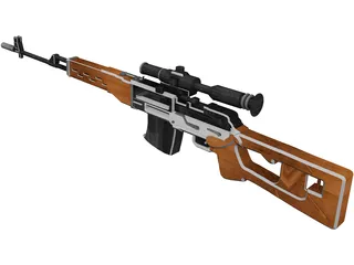 SVD Dragunov Sniper Rifle 3D Model preview