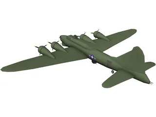 Boeing B-17G Flying Fortress 3D Model preview