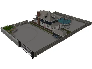 Two-Bedroom House 3D Model preview
