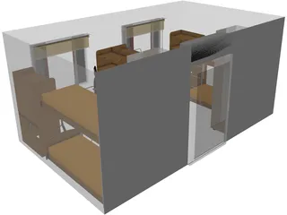 Dormitory Room 3D Model preview