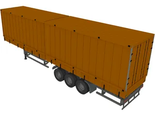 Box Trailer 3D Model preview