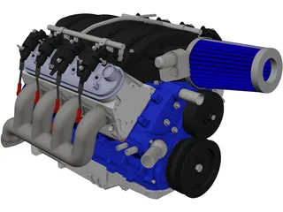 Chevrolet LS3 Engine Block 3D Model preview