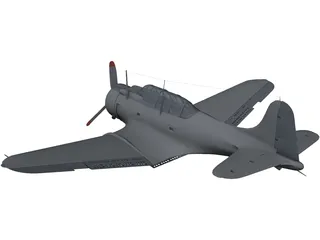 Douglas SBD Dauntless 3D Model preview