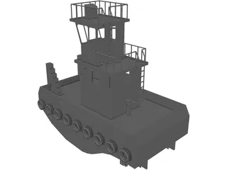 Tug Boat Small Inland 3D Model preview