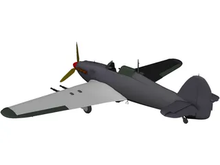 Hawker Hurricane IIC 3D Model preview