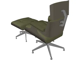 Chair Eames with Footstool 3D Model preview