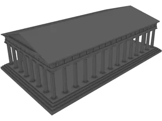 Greek Temple 3D Model preview