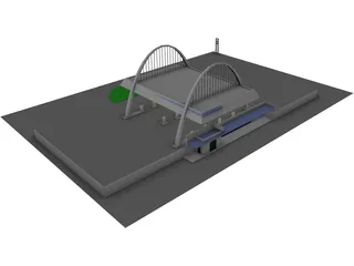 Filling Station 3D Model preview