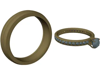 Wedding Rings 3D Model preview