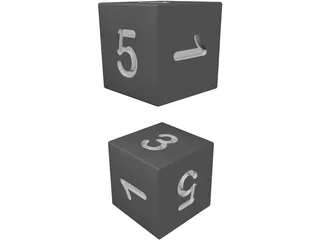Numbered Dice 3D Model preview