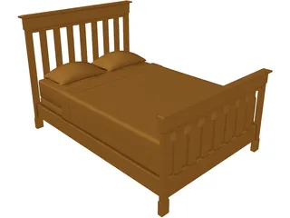 Bed Contemporary 3D Model preview
