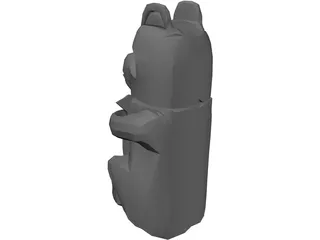 West Coast Native Bear Totum Carving 3D Model preview