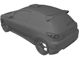 Peugeot 206 [Tuned] 3D Model preview