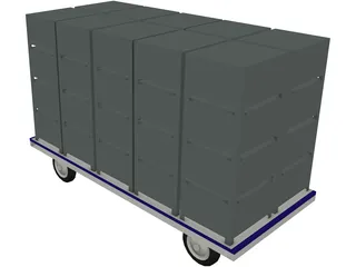 Farm Fruit Wagon 3D Model preview