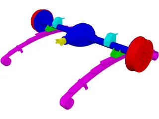 Rear Axle Assembly 3D Model preview