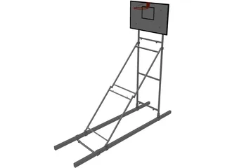 Basketball Ceiling Mounted Frame 3D Model preview