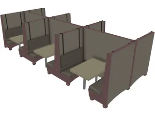 Booth 6 Unit Princeton 3D Model preview