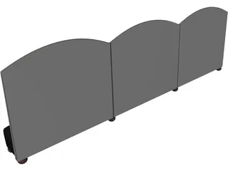 Booth 3 Panel Princeton 3D Model preview