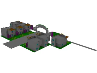 Mexican Neighborhood 3D Model preview
