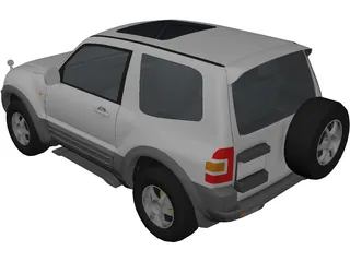 Mitsubishi Pajero 3-door (1999) 3D Model preview