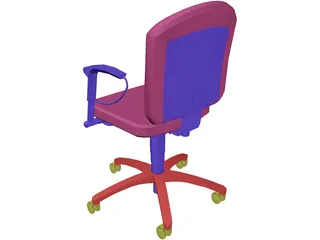 Chair Arms Adjustable 3D Model preview