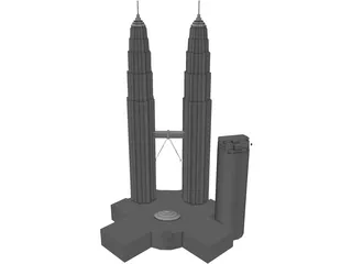 Petronas Twin Tower 3D Model preview