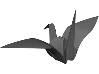 Origami Crane 3D Model preview