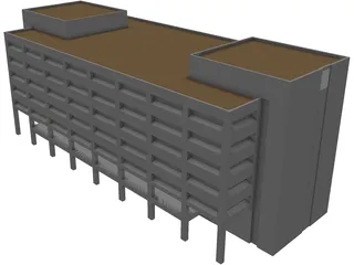 Generic Admin Building 3D Model preview