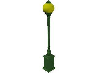 Victorian Street Lamp 3D Model preview