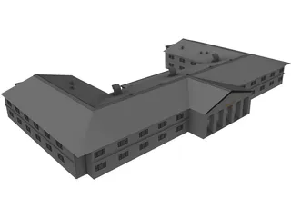 Army Barracks 3D Model preview