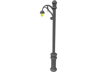 Parisian Street Lamp 3D Model preview