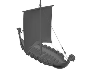 Dragon Longboat 3D Model preview