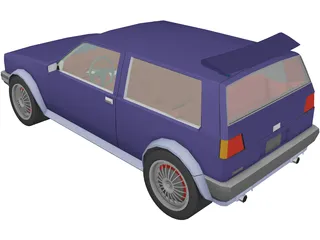 Volkswagen Golf II [Tuned] (1986) 3D Model preview