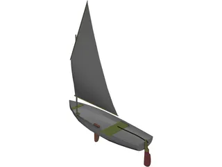 Dingy Sail Boat 3D Model preview
