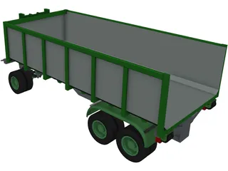 Dumpster Trailer 3D Model preview