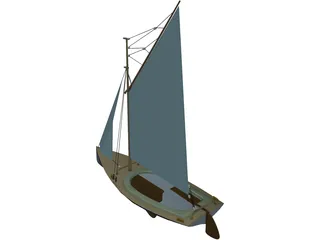 Gaf-Rig Sloop 3D Model preview
