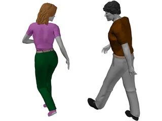Woman and Man 3D Model preview