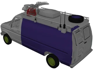Television Live Truck 3D Model preview