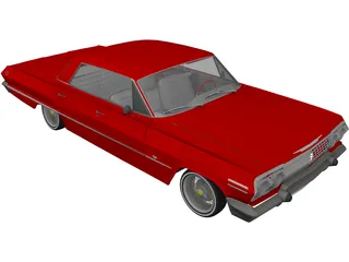 Chevrolet Impala 4-door (1963) 3D Model preview