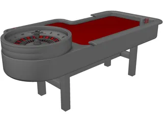 Gambling Roulette Table 3D Model preview