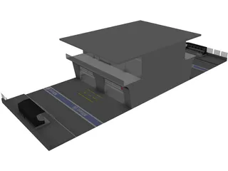 Pit Lane Boxes 3D Model preview