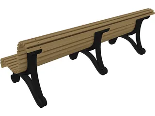 Garden Bench 3D Model preview