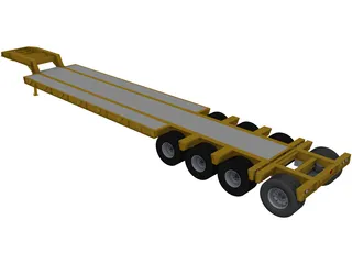 Trailer Low Boy 3D Model preview