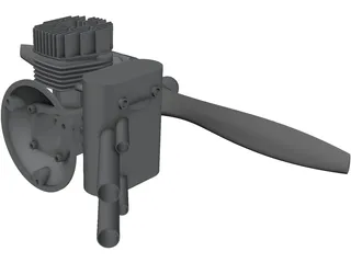 SuperTigre 2000 25cc RC Engine 3D Model preview