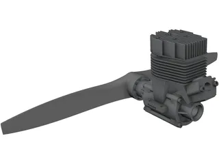 SuperTigre G4500 45cc RC Engine 3D Model preview