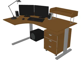 Corner desktop 3D Model preview