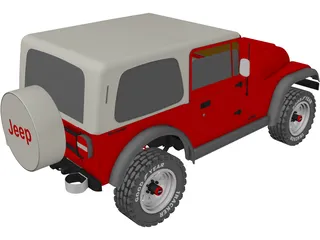 Jeep Wrangler Montata (1988) 3D Model preview