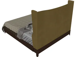 Baker Dane Upholstered Bed 3D Model preview